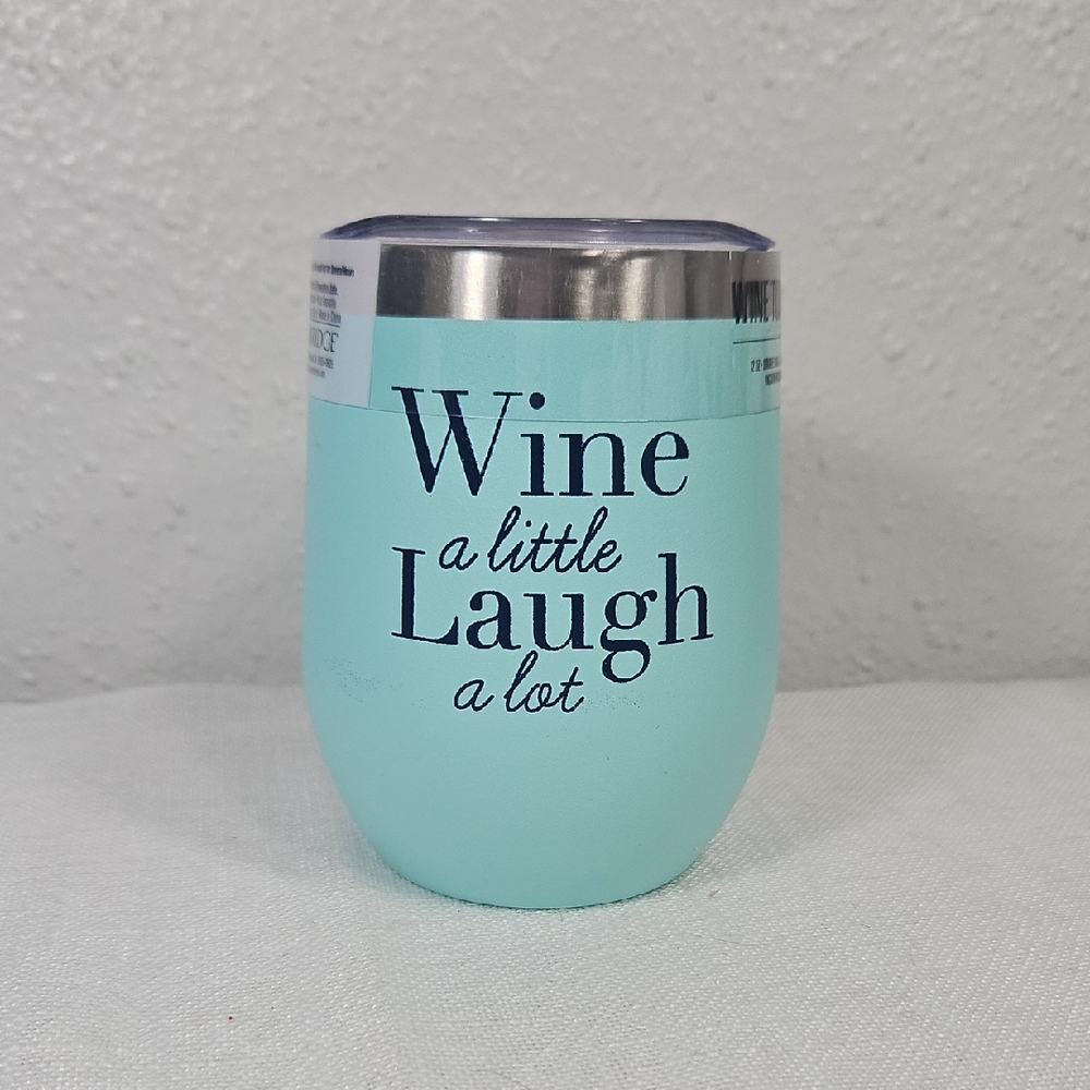 NWT Cambridge Wine a little Laugh a lot 12oz insulated metal wine tumbler